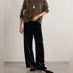 La Ligne Green Velvet Women's Colby Pants sz S
